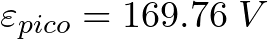 \varepsilon_{pico} = 169.76 \hspace{1mm} V